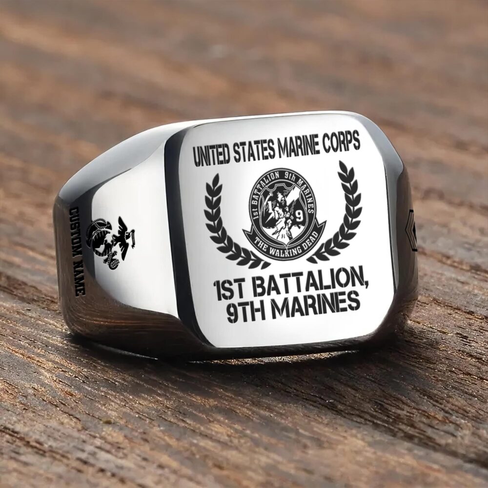 Marine Battalion, Proud To Have Served - Engraved Men's Ring - Image 3
