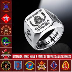 Marine Battalion, Proud To Have Served - Engraved Men's Ring