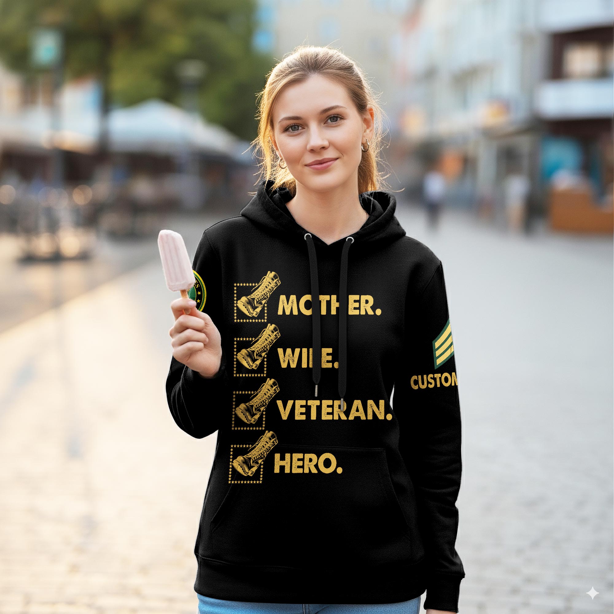US Army, E 6 Army Specialist - Women Hoodie - Image 2