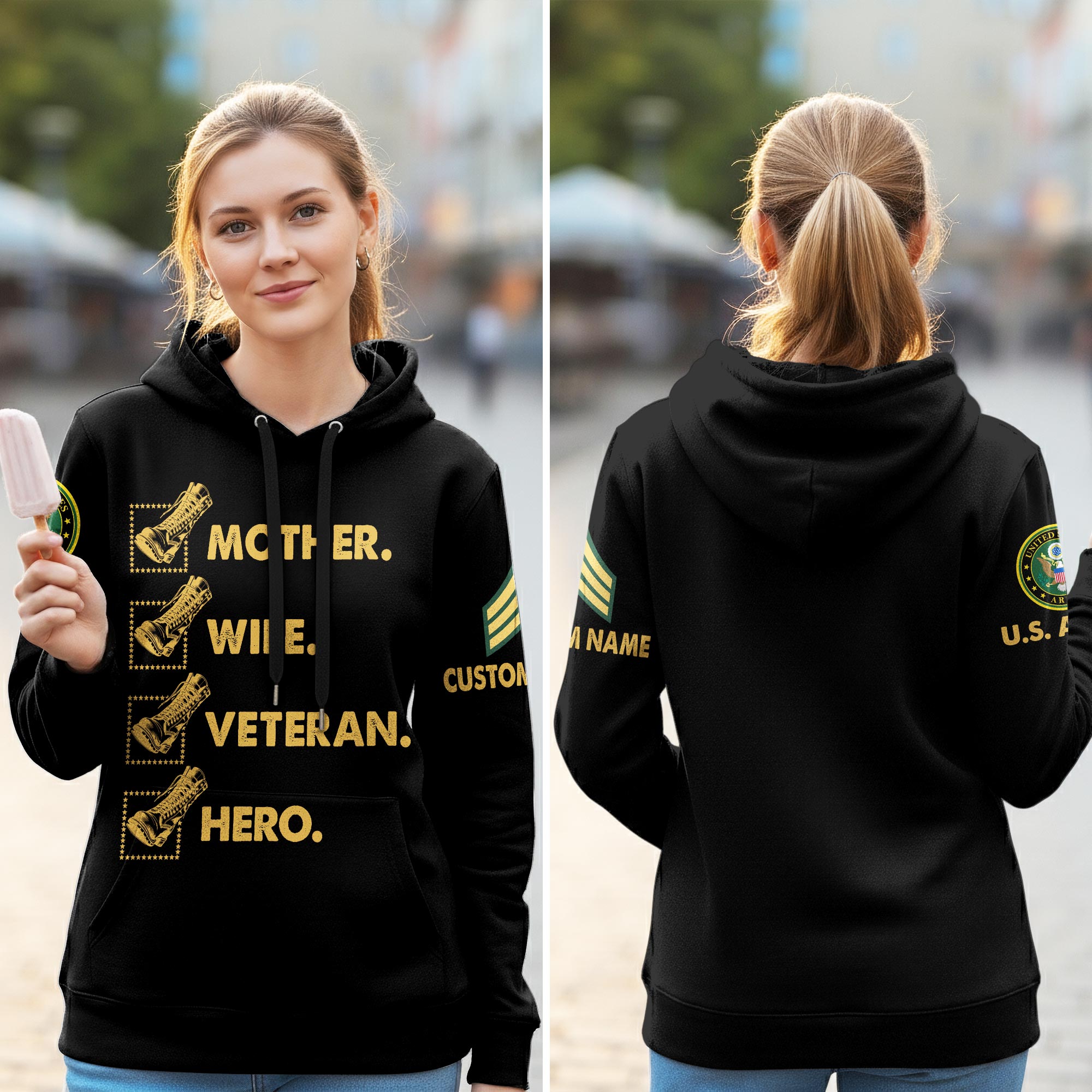 US Army, E 6 Army Specialist - Women Hoodie