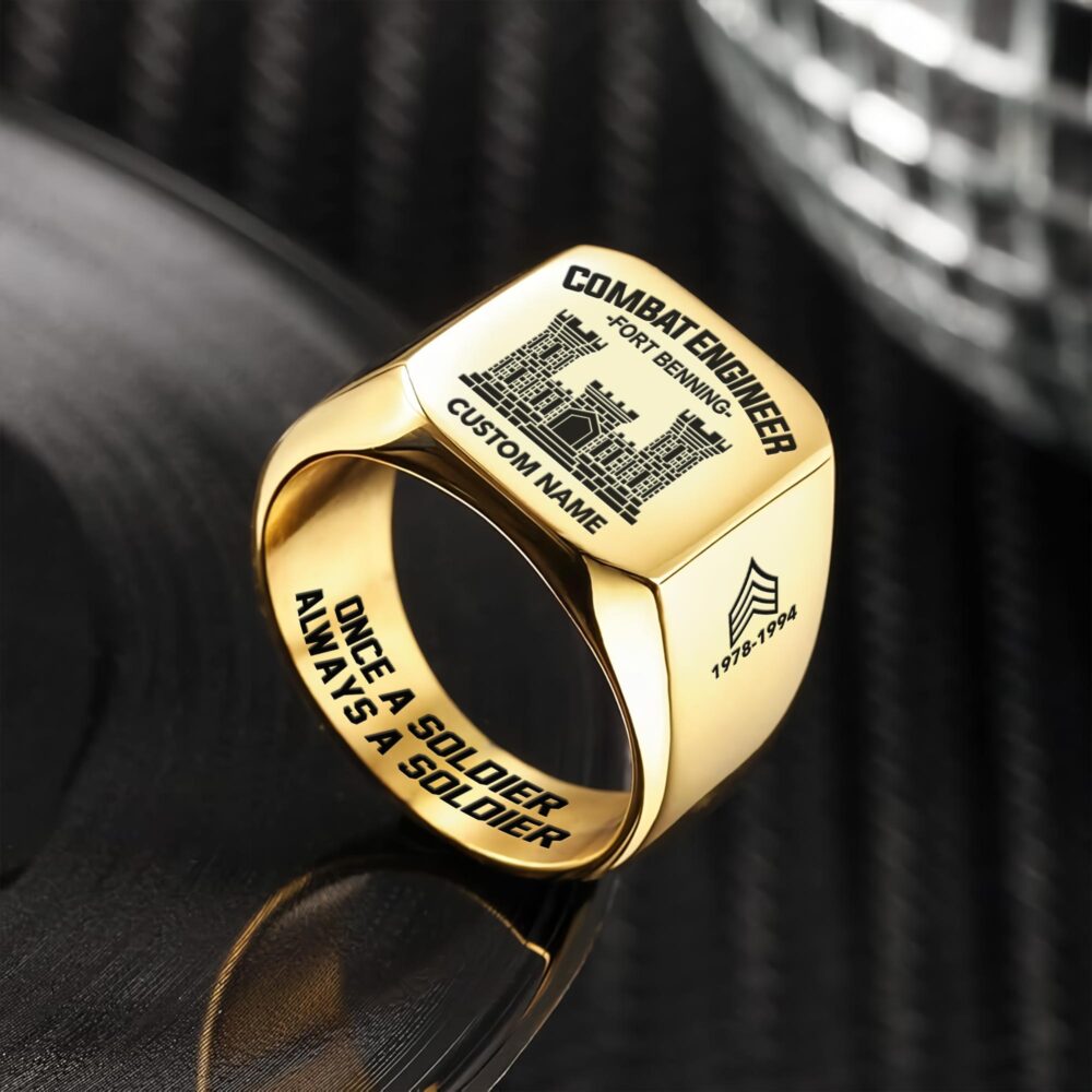 Army Branch, Honoring All Who Served - Engraved Men's Ring - Image 2