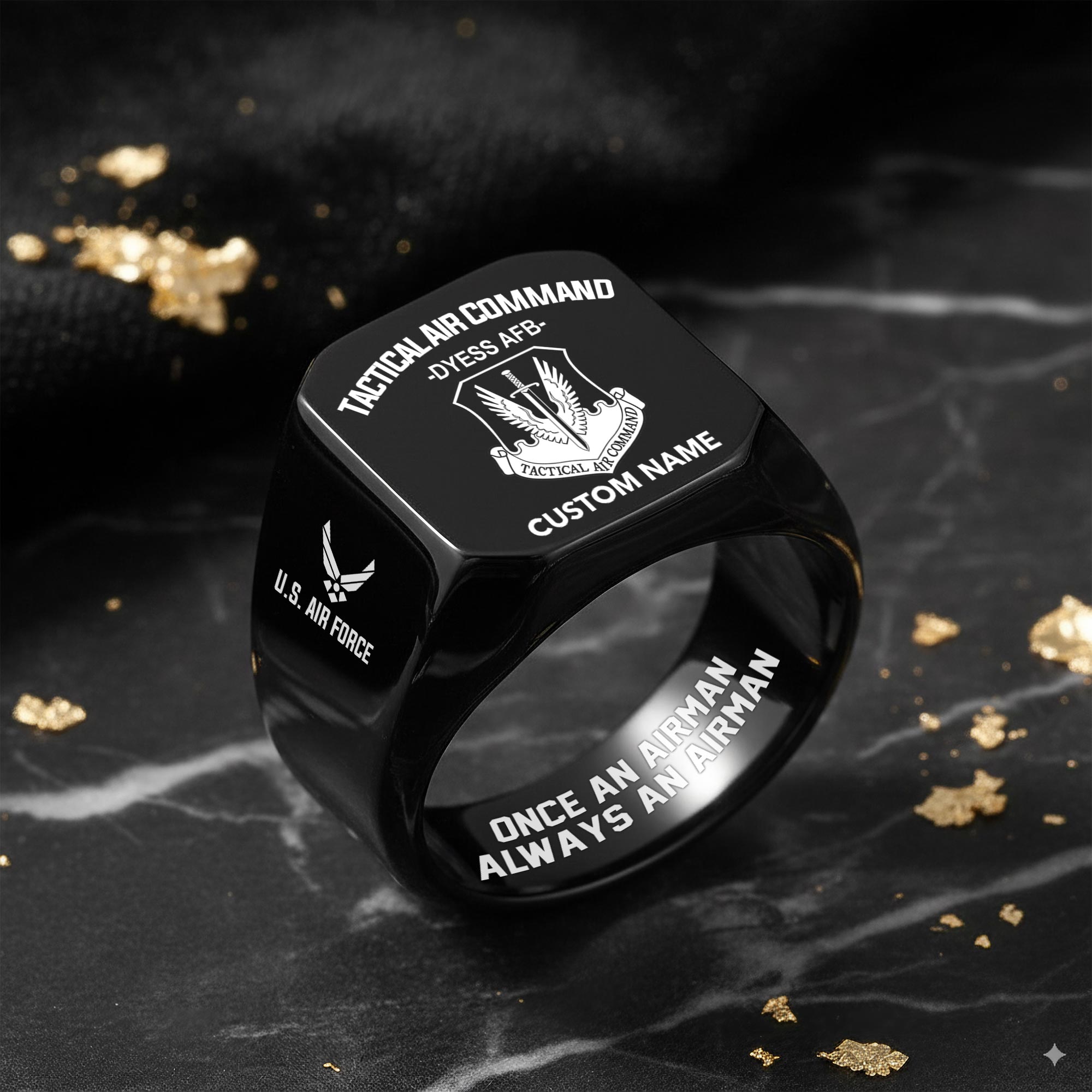 Air Force Command, Life And Pride - Engraved Men's Ring - Image 8