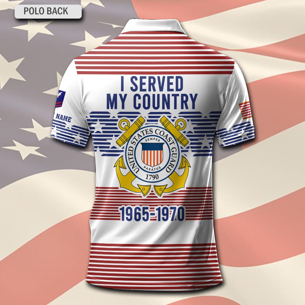 US Coast Guard, Proud To Have Served - Polo Shirt - Image 3