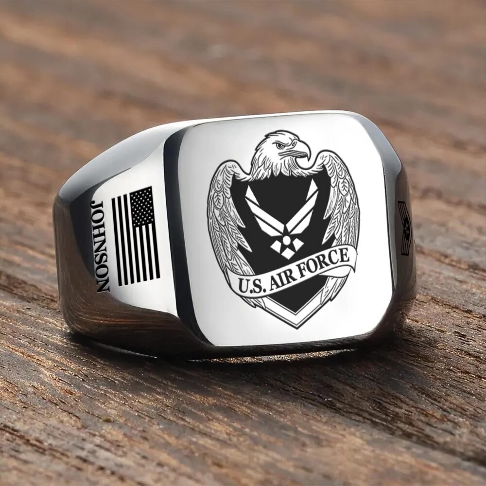 US Air Force , I Walked The Walk - Engraved Men's Ring - Image 3