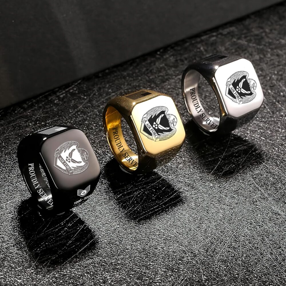 US Air Force , I Walked The Walk - Engraved Men's Ring - Image 7