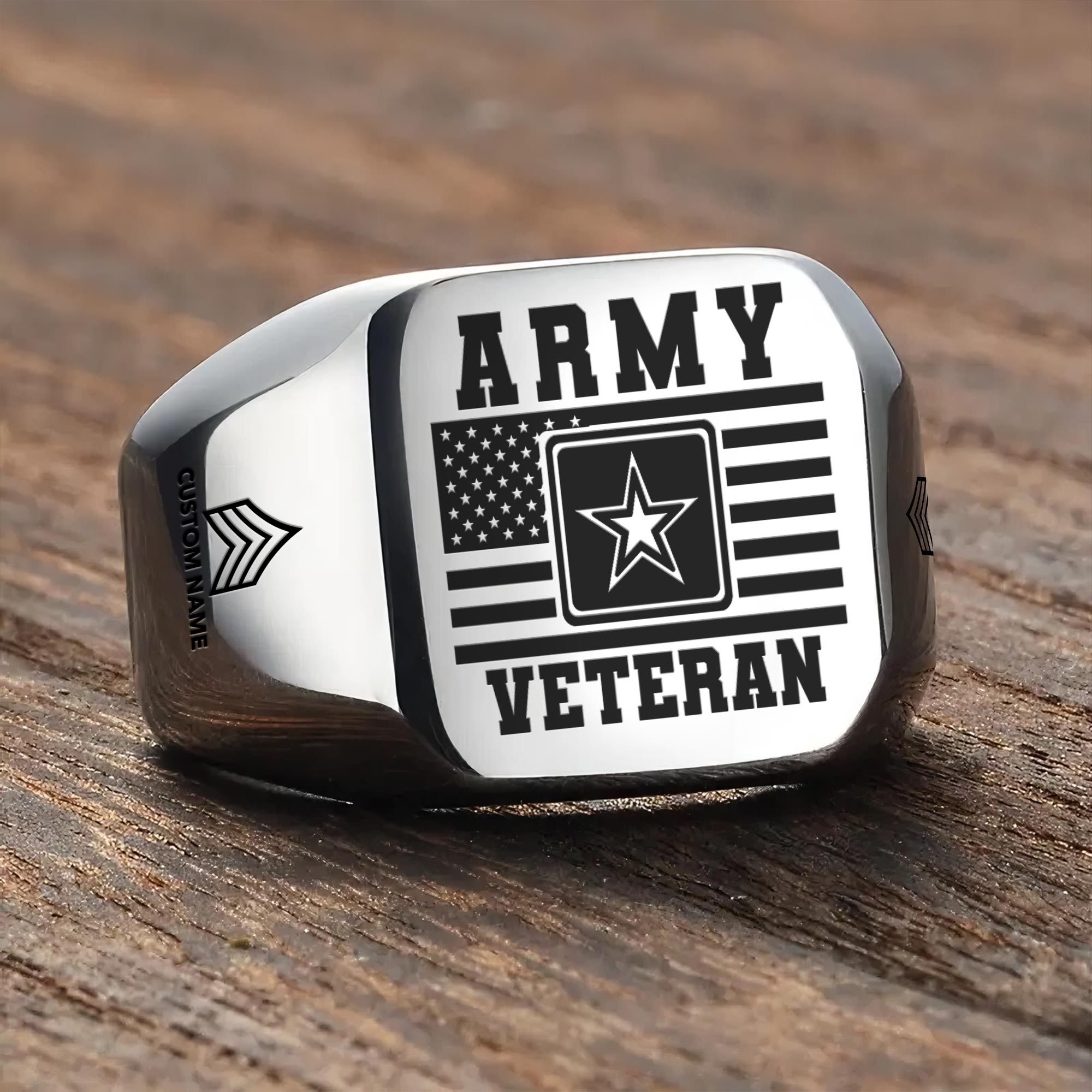 US Army, No One Gets Left Behind - Engraved Men's Ring - Image 3