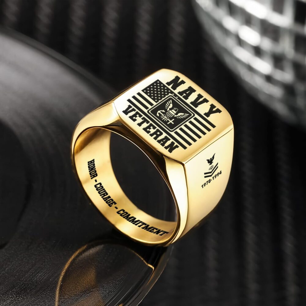 US Navy, The Sea is Ours - Engraved Men's Ring - Image 2