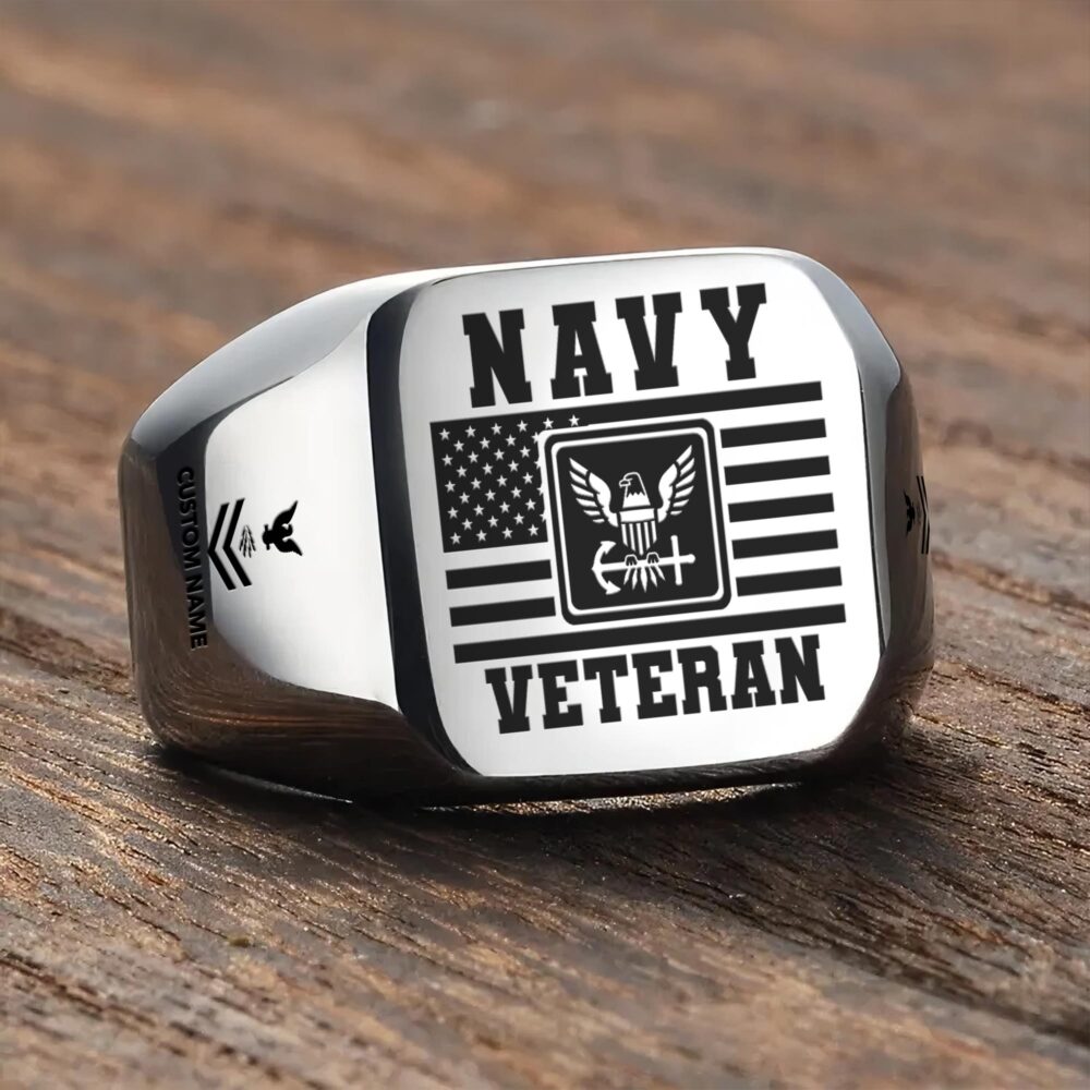 US Navy, The Sea is Ours - Engraved Men's Ring - Image 3