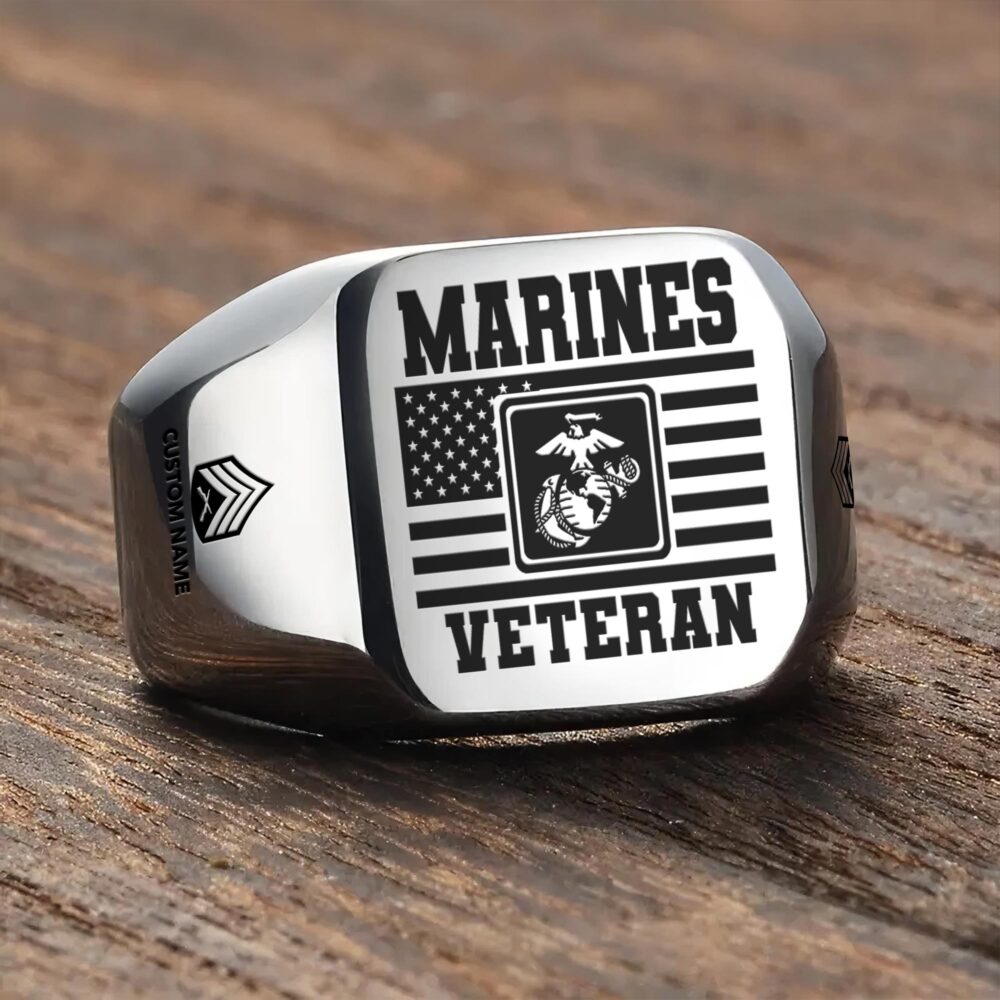 US Marine Corps, Lest We Forget - Engraved Men's Ring - Image 3