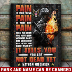 US Army, Proud Veteran - Canvas (With Frame) 10x8in