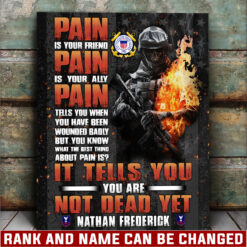 US Coast Guard, Proud Veteran - Canvas (With Frame) 10x8in