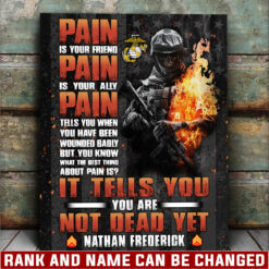 US Marine Corps, E 5 Marines Sergeant - Canvas (With Frame) 10x8in