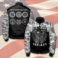 US Army, American By Birth, Veteran By Choice - Bomber Jacket