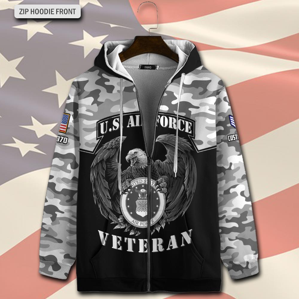 US Air Force , E 9 Air Force Chief Master Sergeant - Zip Hoodie - Image 2
