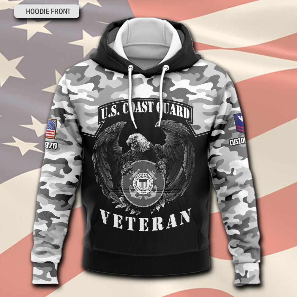 US Coast Guard, E 2 White - Hoodie - Image 2