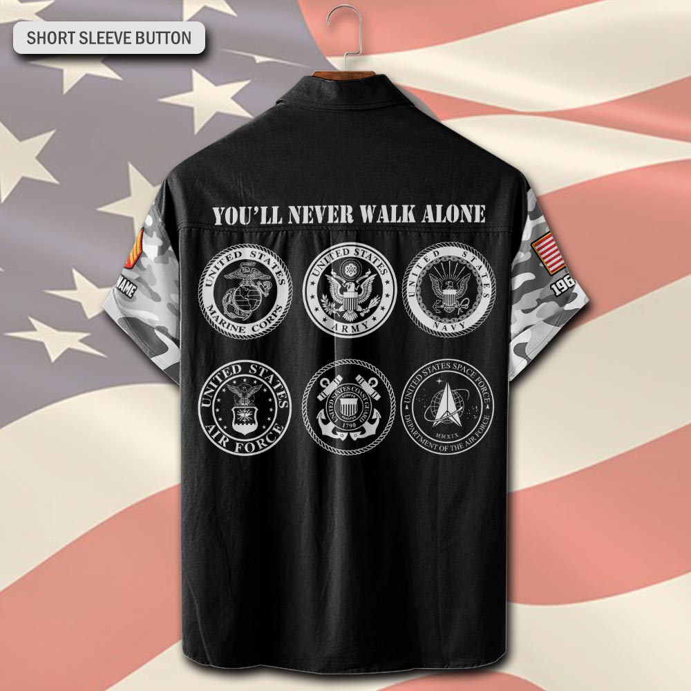 US Marine Corps, Duty, Honor, Country - Short Sleeve Button Shirt - Image 3