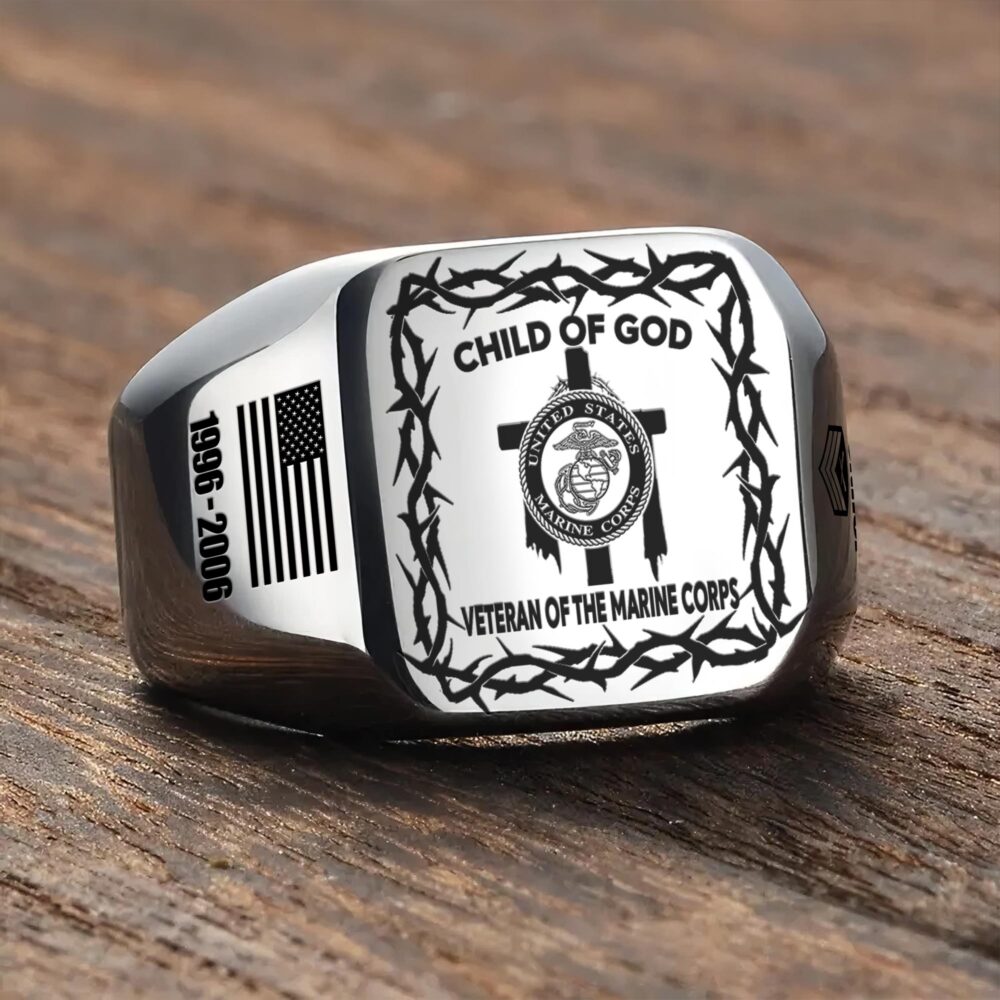 US Marine Corps, W 4 Marines Chief Warrant Officer 4 - Engraved Men's Ring - Image 3