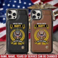 US Navy, Freedom Over Fear - Leather Flip Phone Case