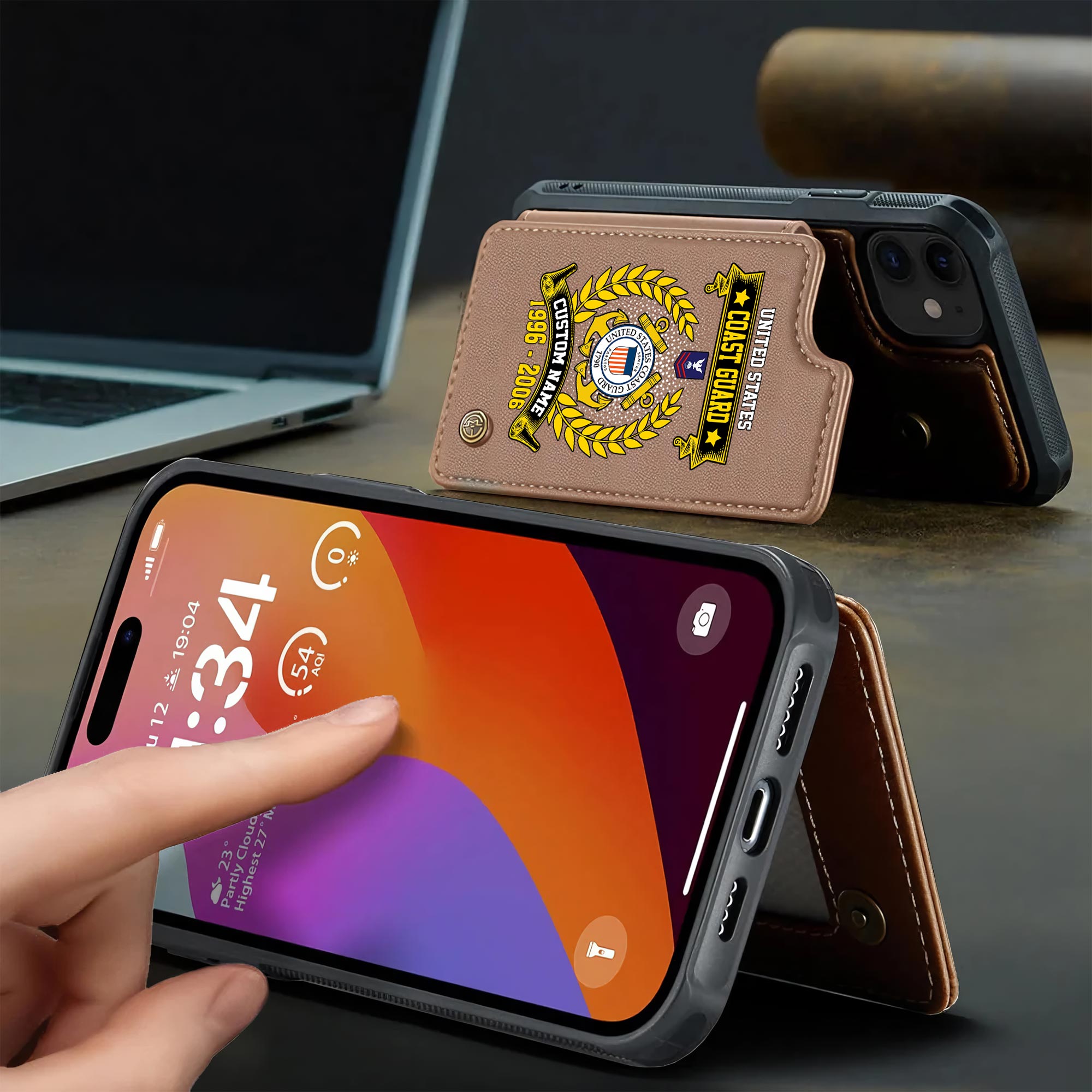 US Coast Guard, Life And Pride - Leather Flip Phone Case - Image 3