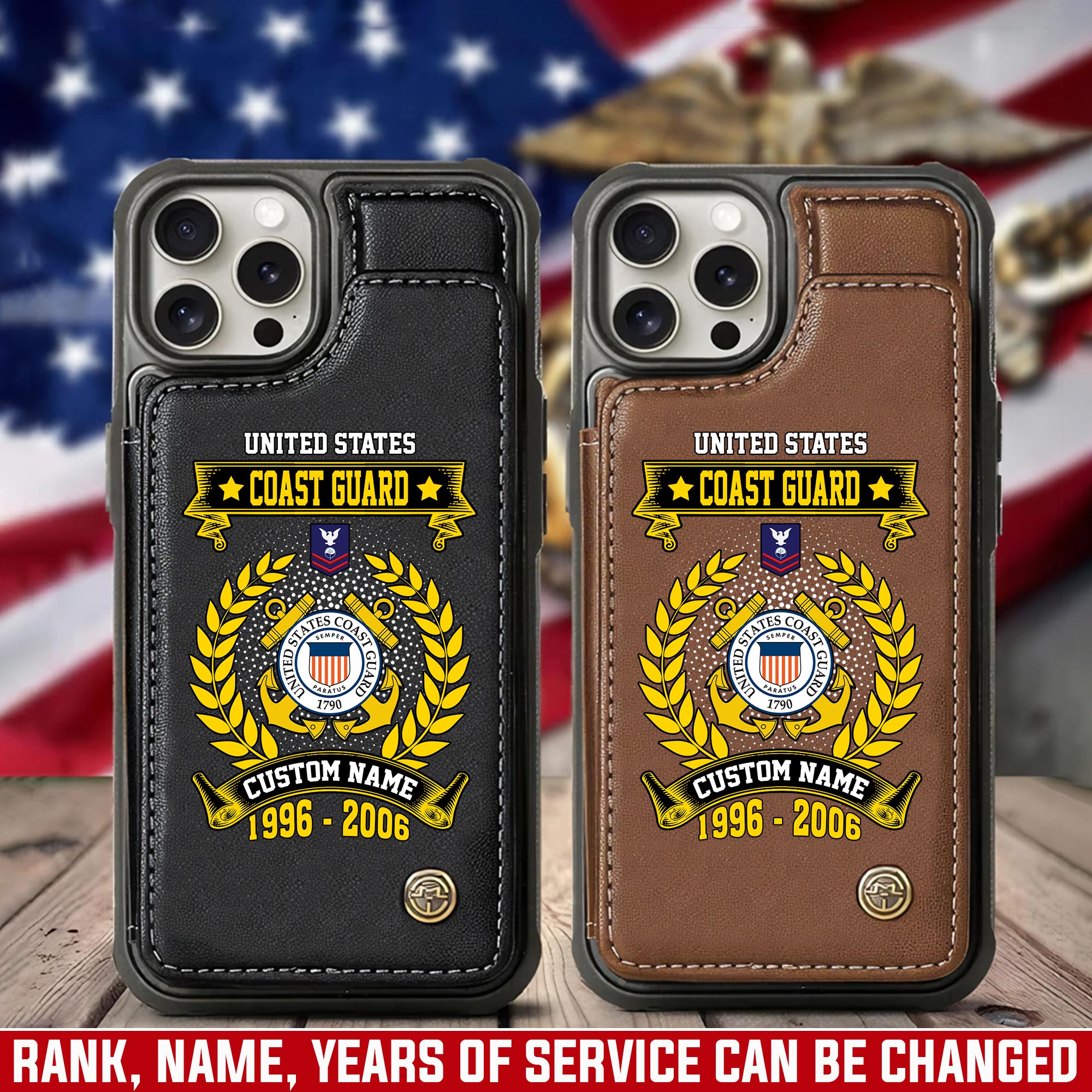US Coast Guard, Life And Pride - Leather Flip Phone Case