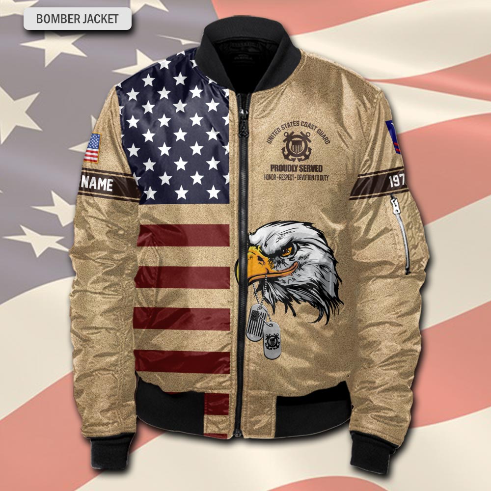 US Coast Guard, Freedom Over Fear - Bomber Jacket - Image 2