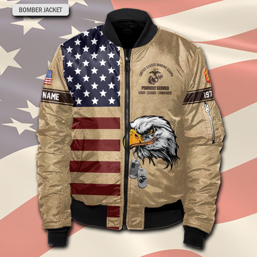 US Marine Corps, Freedom Over Fear - Bomber Jacket - Image 2