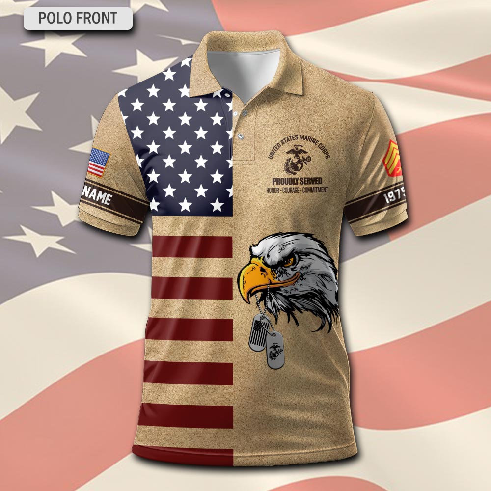 US Marine Corps, E 8 Marines First Sergeant - Polo Shirt - Image 2