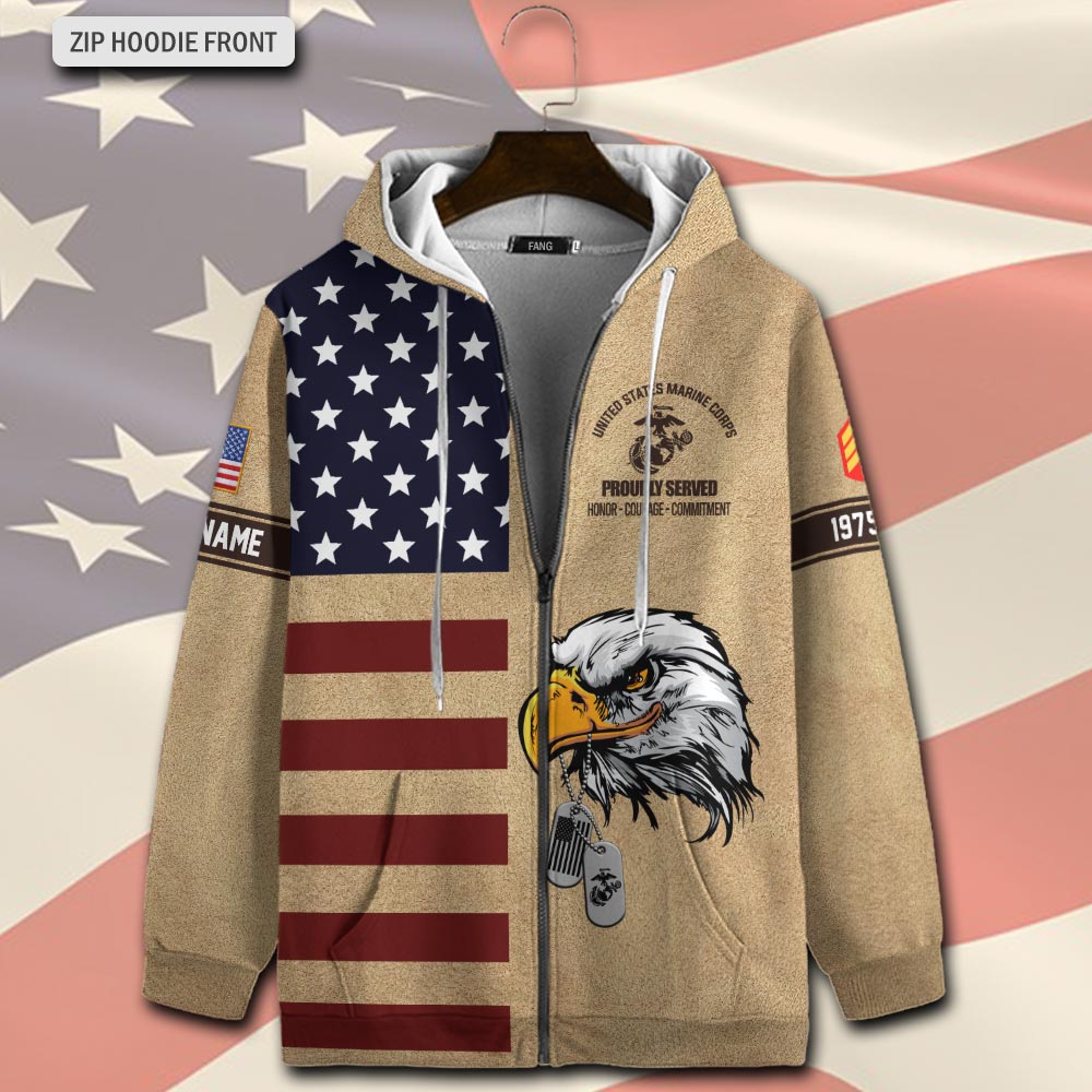 US Marine Corps, I Walked The Walk - Zip Hoodie - Image 2