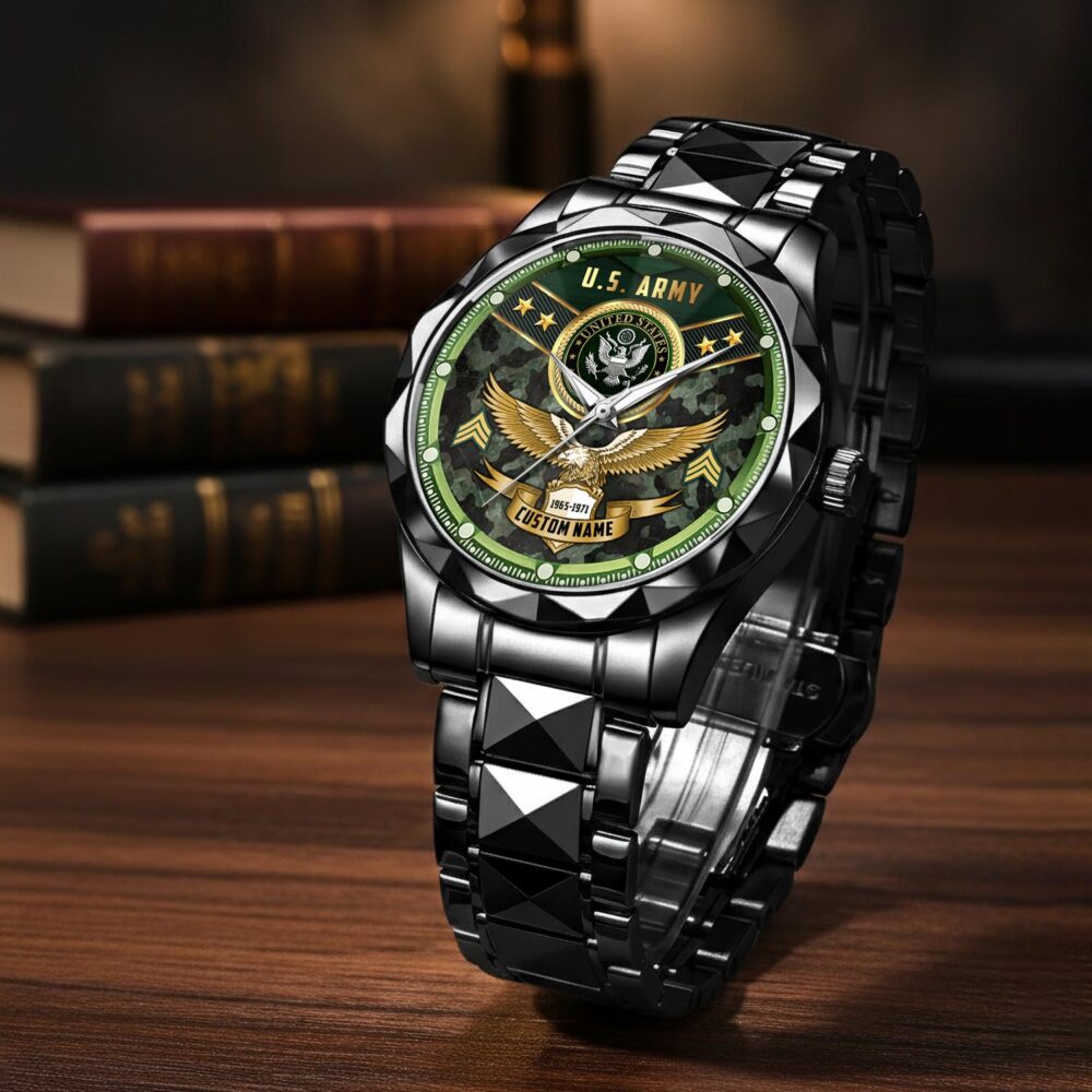 US Army, E 4 Army Specialist - Diamond-Cut Bezel Watch - Image 3