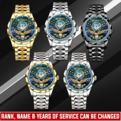 US Coast Guard, E 3 White - Diamond-Cut Bezel Watch