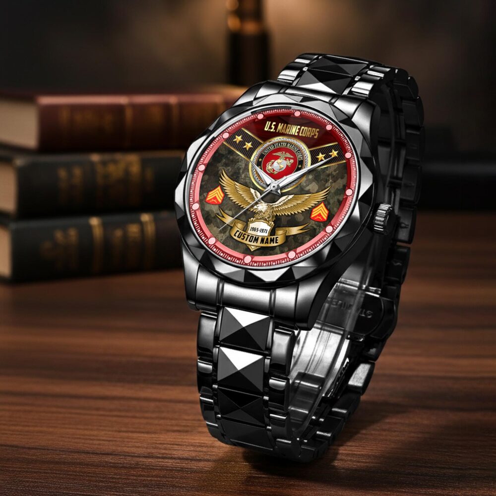 US Marine Corps, O 2 Marines First Lieutenant - Diamond-Cut Bezel Watch - Image 3