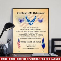 US Air Force, Duty, Honor, Country - Poster With Frame 10x8in (Recommended)