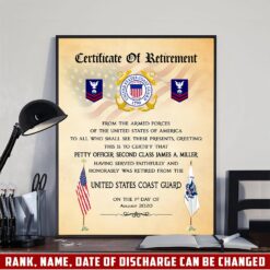 US Coast Guard, Thank a Veteran - Poster With Frame 10x8in (Recommended)