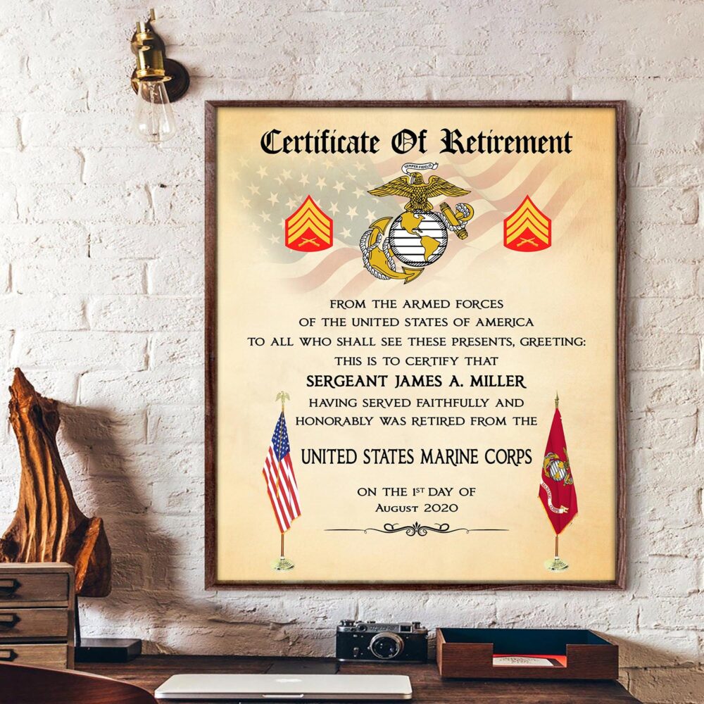 US Marine Corps, Never Retreat, Never Surrender - Poster With Frame 16x12in (Recommended) - Image 2