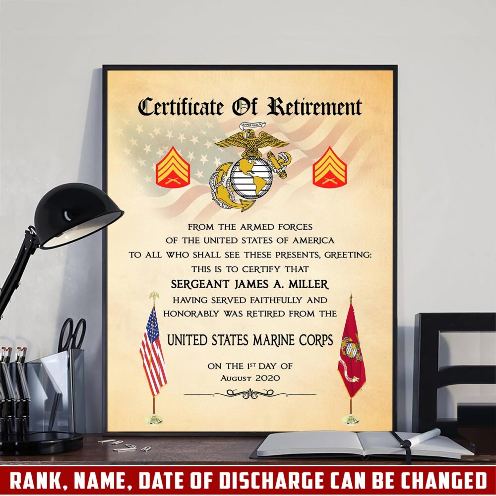 US Marine Corps, Never Retreat, Never Surrender - Poster With Frame 16x12in (Recommended)