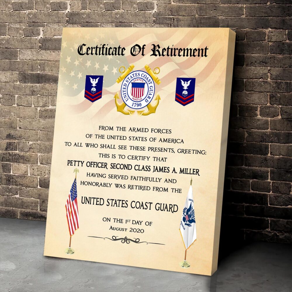 US Coast Guard, E 7 Red - Canvas (With Frame) 20x16in - Image 2