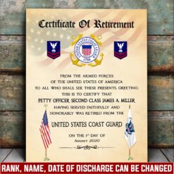 US Coast Guard, Land Of The Free, Because Of The Brave - Canvas (With Frame) 10x8in