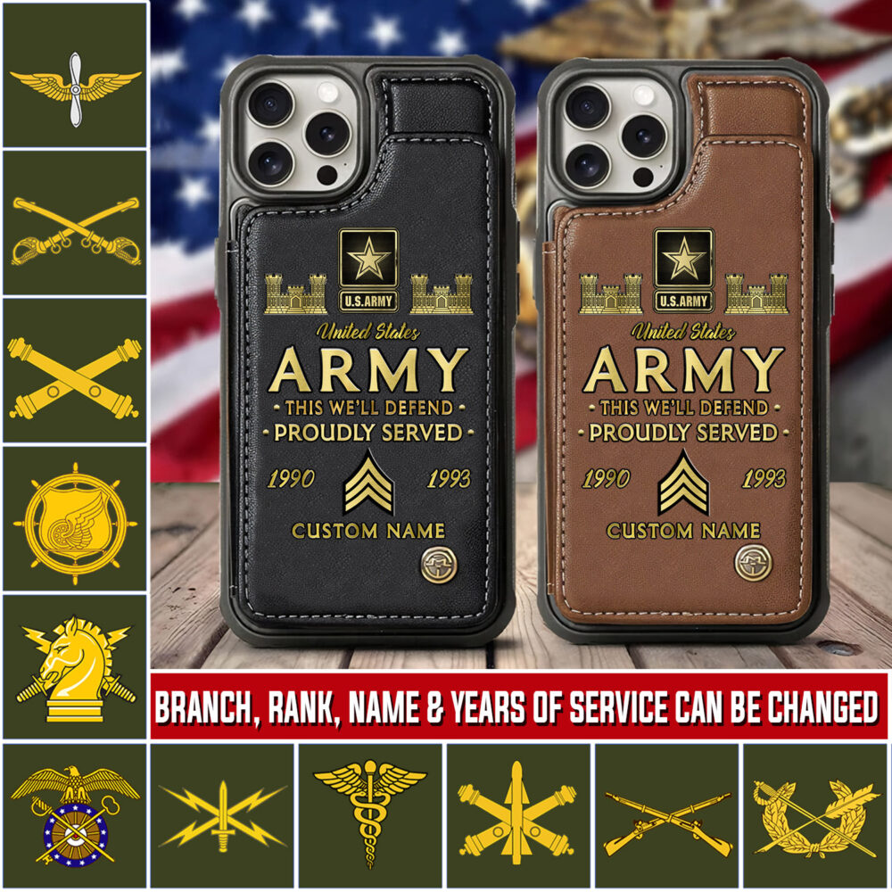 Army Branch, Life And Pride - Leather Flip Phone Case