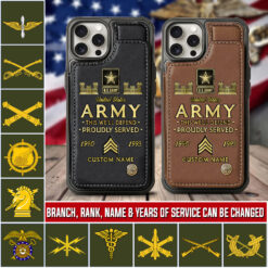 Army Branch, Life And Pride - Leather Flip Phone Case