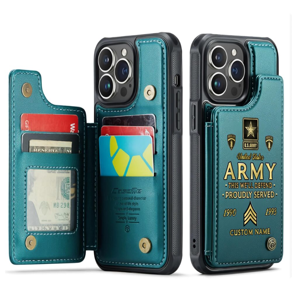 Army Division, Freedom Over Fear - Leather Flip Phone Case - Image 5