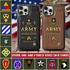 Army Division, Freedom Over Fear - Leather Flip Phone Case