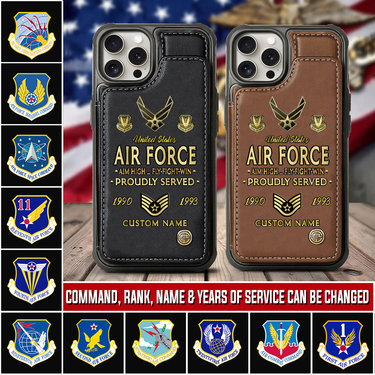 Air Force Command, Proud To Have Served - Leather Flip Phone Case