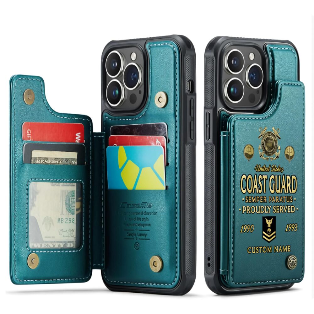 Coast Guard Rating, Honoring All Who Served - Leather Flip Phone Case - Image 5