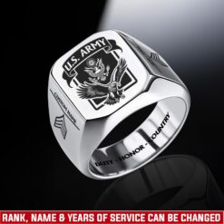 US Army, E 6 Army Staff Sergeant - Engraved Men's Ring