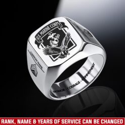 US Marine Corps, E 9 Marines Sergeant Major - Engraved Men's Ring