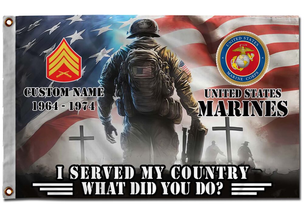 US Marine Corps, American By Birth, Veteran By Choice - Flying Flag 2×3 Feet(60×90 Cm) - Image 2