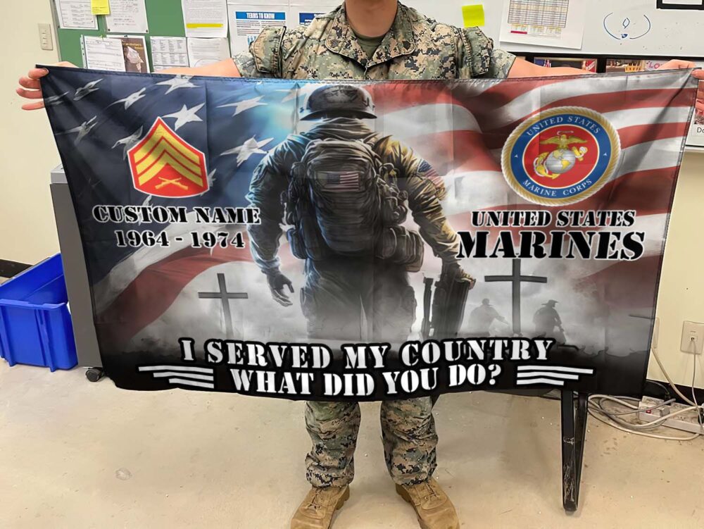 US Marine Corps, American By Birth, Veteran By Choice - Flying Flag 2×3 Feet(60×90 Cm) - Image 3