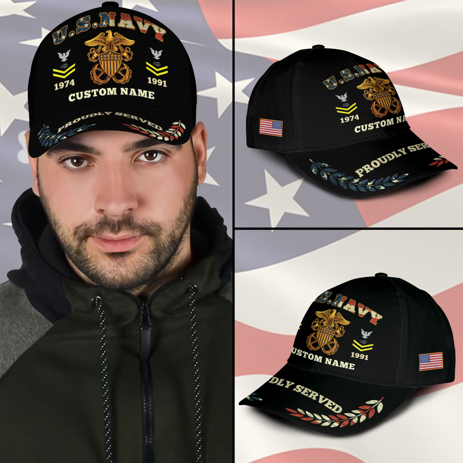 US Navy, E 7 Gold - Classic Cap - Image 3