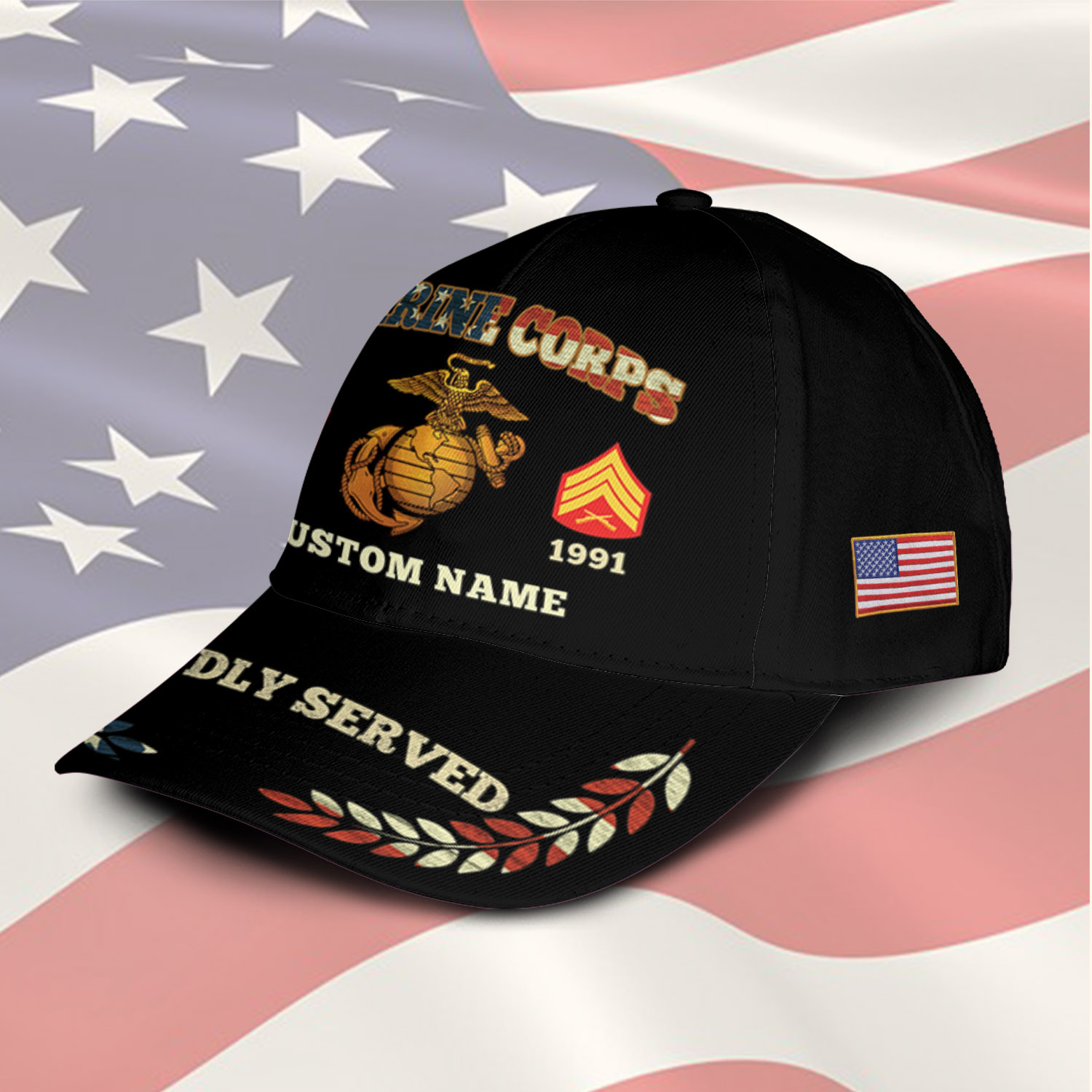 US Marine Corps, Land Of The Free, Because Of The Brave - Classic Cap - Image 2