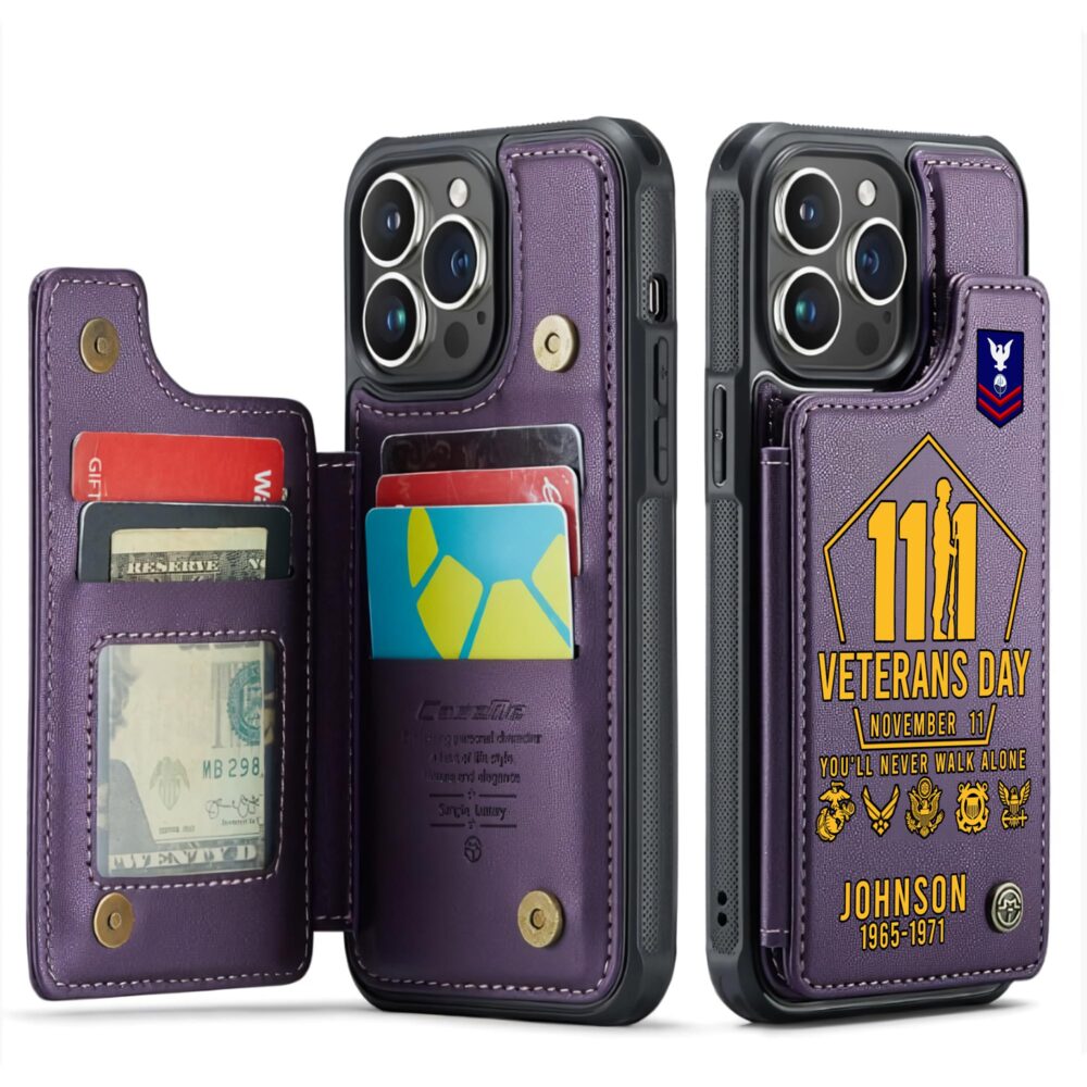 US Coast Guard, All Gave Some, Some Gave All - Leather Flip Phone Case - Image 6